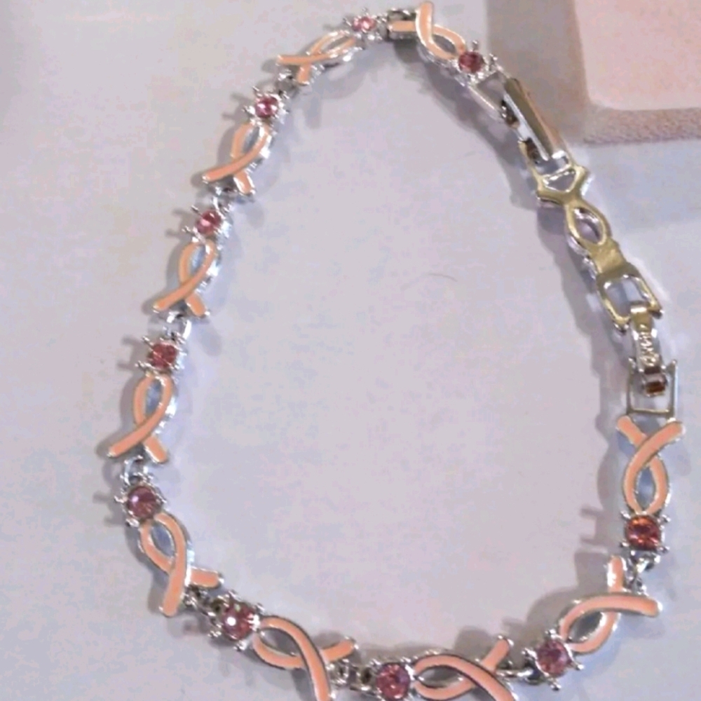 Women's Breast Cancer Awareness Tennis Bracelet
